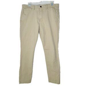 Gap Essential Khaki Skinny Mens 34x32 Cotton Blend Button Pockets Tan